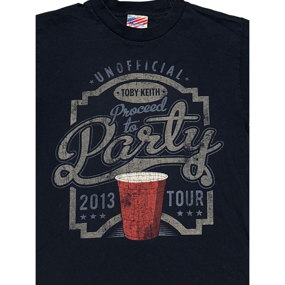 Vintage Toby Keith 2013 Concert Blue T-Shirt "Hammer Down" Tour Size S 100% Cott